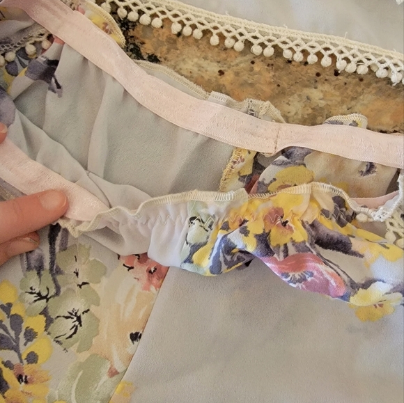 Two piece summer top and bottom size small light blue and pink boho - Picture 5 of 6